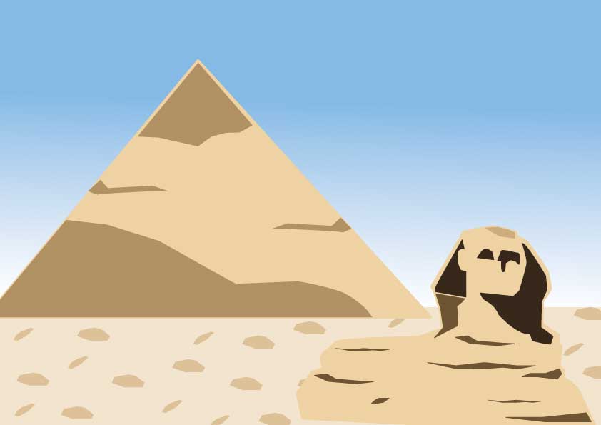 古代エジプトのピラミッドとニンニク